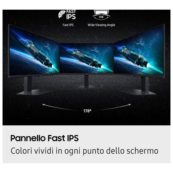 Samsung monitor gaming Odyssey G6 G60F, 27 pollici, QHD 2560x1440, 350 Hz, 1 ms, IPS, DisplayHDR 400, FreeSync Premium, G-Sync, nero
