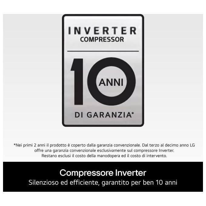 LG frigorifero combinato Total No Frost, GBBSJ20DEP, 375 L, 203 cm, classe D, 60 cm, nero