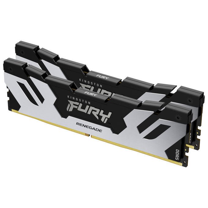 Kingston fury renegade, memoria ram ddr5 96gb, kit 2x48gb, 6000mt-s, cl32, intel xmp 3.0, dissipatore argento, 288-pin dimm