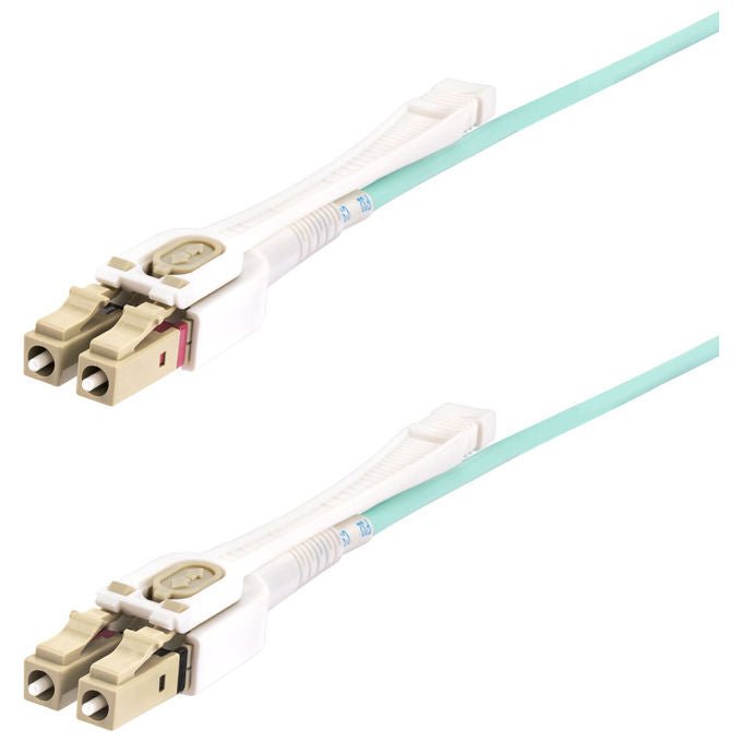 StarTech.com cavo patch fibra ottica multimodale OM4, LC a LC UPC duplex, 10 m, 50-125 µm, 100G, LSZH, linguette push-pull