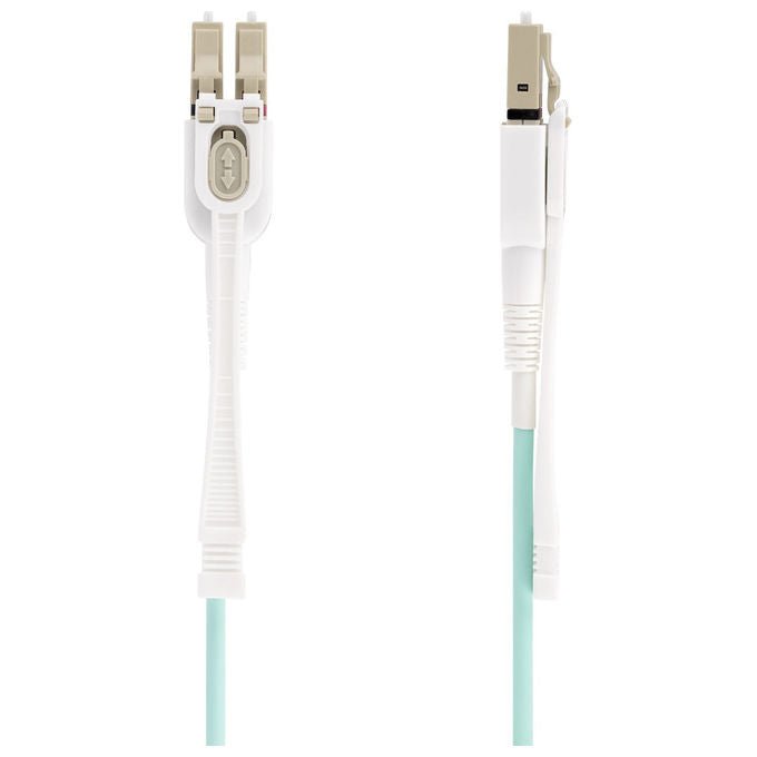 StarTech.com cavo patch fibra ottica multimodale OM4, LC a LC UPC duplex, 10 m, 50-125 µm, 100G, LSZH, linguette push-pull