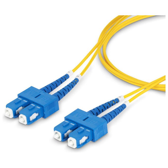 StarTech.com cavo patch fibra ottica monomodale OS2, SC a SC UPC duplex, 10 m, 9-125µm, 100G, LSZH, giallo