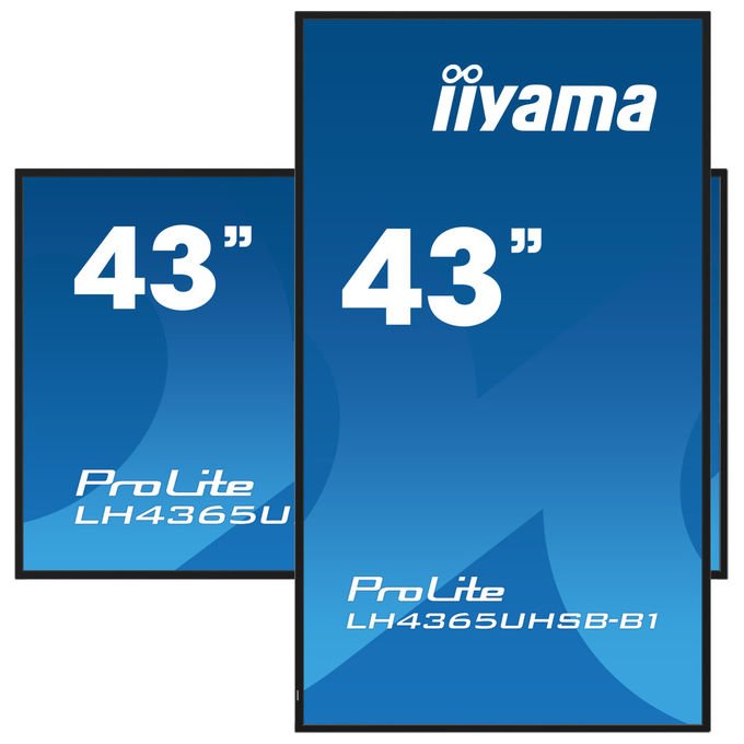 Iiyama ProLite LH4365UHSB-B1, monitor 43 pollici segnaletica digitale, 4K UHD, 800 cd-m², Android 11, 24-7, Wi-Fi, nero