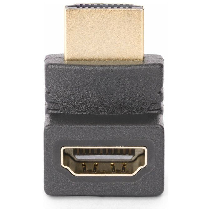 StarTech.com adattatore HDMI 2.0 angolo 90 gradi verso l'alto, maschio femmina, 4K 60Hz, 18 Gbps, HDR, salvaporta, nero