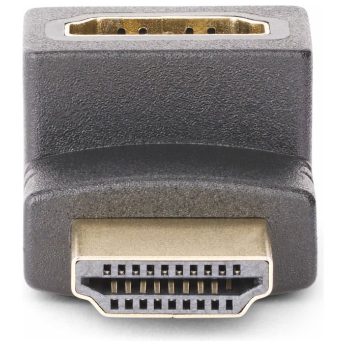 StarTech.com adattatore HDMI 2.0 angolo 90 gradi verso l'alto, maschio femmina, 4K 60Hz, 18 Gbps, HDR, salvaporta, nero