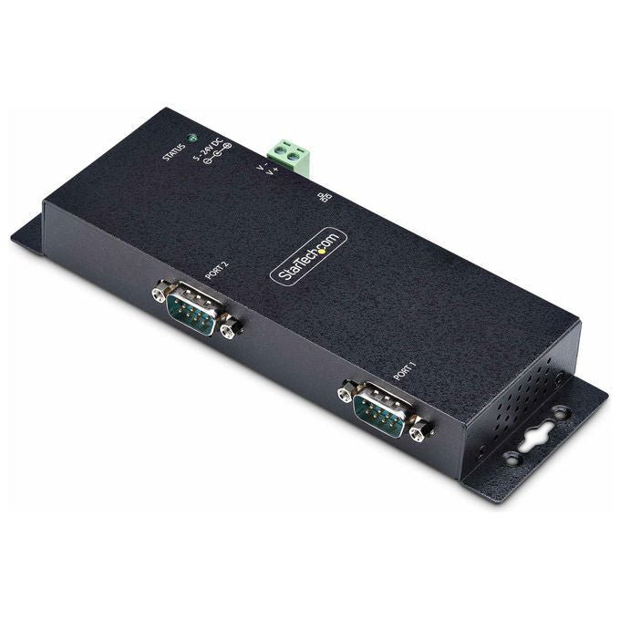 StarTech.com server seriale su IP 2 porte, adattatore RS232 su ethernet, connettori DB9 e RJ45, montaggio parete o guida DIN, scocca in metallo