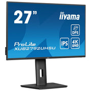 Iiyama ProLite XUB2792UHSU-B6, monitor 27 pollici, 4K Ultra HD IPS, 60Hz, 4ms, hub USB 3.2, USB-C, altoparlanti integrati, regolazione altezza, nero