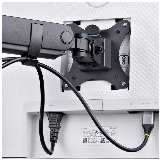 StarTech.com supporto tre monitor fino a 27 pollici, VESA 75x75 e 100x100, bracci a molla senza attrezzi, morsetto a C, nero