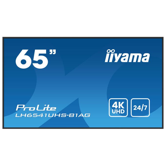 Iiyama ProLite LH6541UHS-B1AG, display segnaletica digitale 65 pollici, 4K UHD, pannello VA, 500 cd-m², 24-7, nero