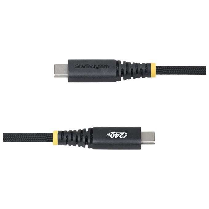 StarTech.com cavo USB-C 240W, 1 m, Power Delivery 3.1 EPR, 5A, rivestimento silicone e nylon intrecciato, USB 2.0, nero