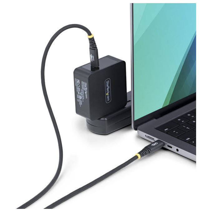 StarTech.com cavo USB-C 240W, 1 m, Power Delivery 3.1 EPR, 5A, rivestimento silicone e nylon intrecciato, USB 2.0, nero