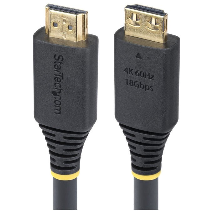 StarTech.com cavo HDMI 2.0 ad alta velocita' 6,1m, connettori a scatto, 4K 60Hz, 1440p 144Hz, HDR10, ARC, 18Gbps, TPE, nero