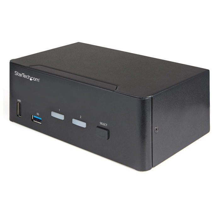 StarTech switch KVM 2 porte dual monitor DisplayPort e HDMI, 4K 60Hz, hub USB 5Gbps, 2 porte USB HID, hotkey