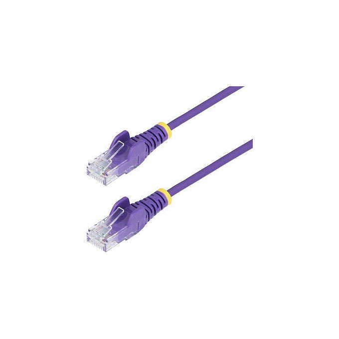 StarTech cavo ethernet cat6 slim viola 50 cm, patch UTP RJ45 antigroviglio, rame puro 28AWG, LSZH, Gigabit, PoE++