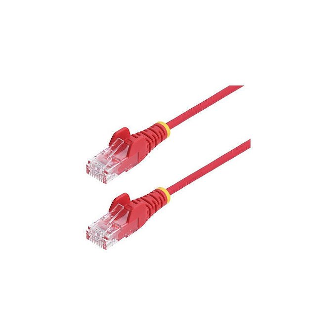 StarTech cavo ethernet cat6 slim rosso 50 cm, patch utp rj45 snagless, rame puro 28awg, lszh, poe++ 90w, 1 gbps