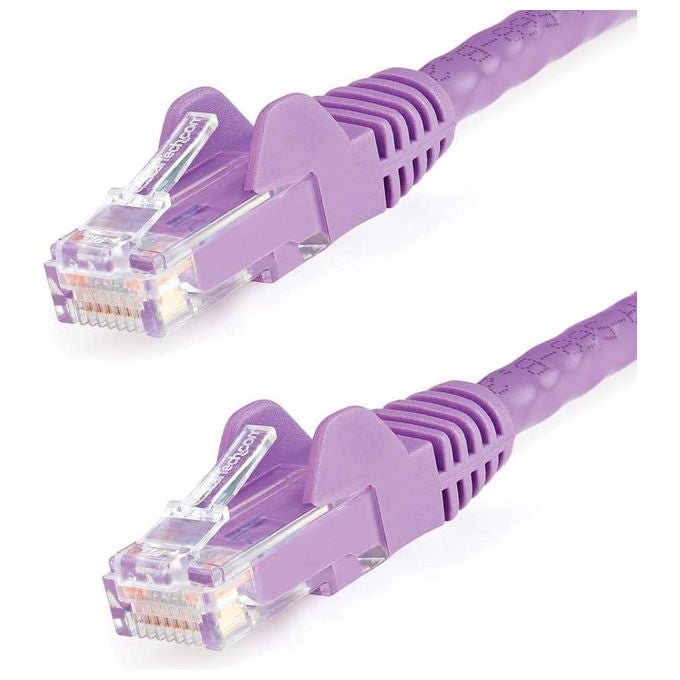 StarTech cavo ethernet Cat6 slim viola 1m, patch UTP RJ45 antigroviglio, rame 28AWG, LSZH, Gigabit, PoE++ 90W