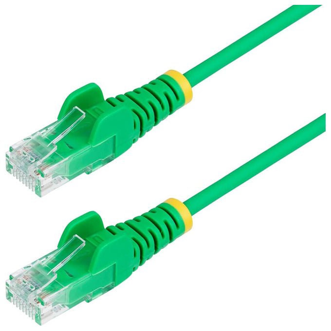 StarTech cavo ethernet Cat6 slim verde 1,5m, UTP, plug RJ45 antigroviglio, rame puro 28AWG, LSZH, PoE++ 90W, Gigabit
