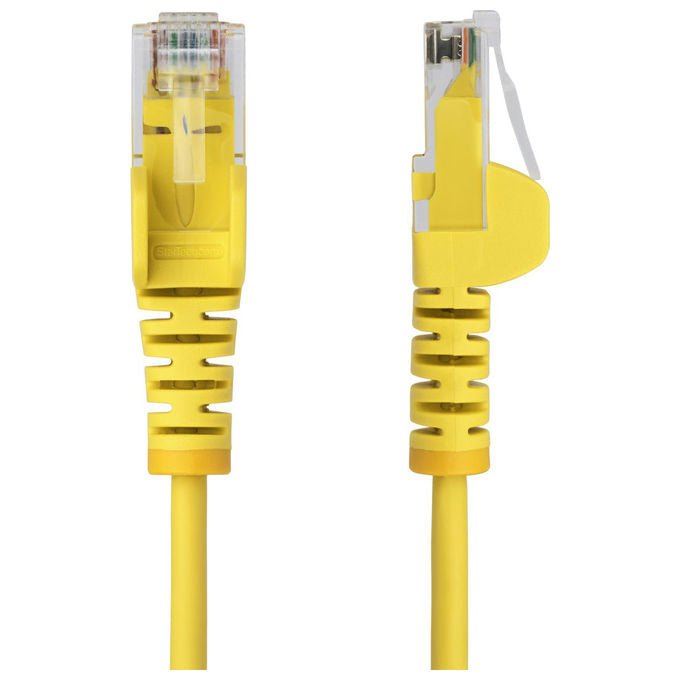 StarTech.com cavo ethernet CAT6 slim giallo 2m, patch UTP RJ45 antigroviglio, rame puro 28AWG, LSZH, Gigabit 1000 Mbit-s, testato Fluke