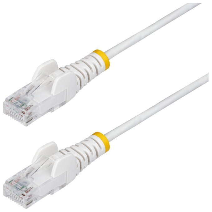 StarTech.com cavo ethernet Cat6 slim bianco 2,5m, patch UTP RJ45 antigroviglio, rame puro 28AWG, Gigabit, PoE++, LSZH, testato Fluke