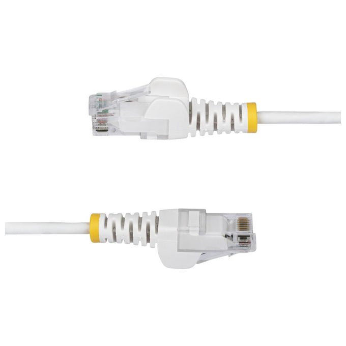 StarTech.com cavo ethernet Cat6 slim bianco 2,5m, patch UTP RJ45 antigroviglio, rame puro 28AWG, Gigabit, PoE++, LSZH, testato Fluke