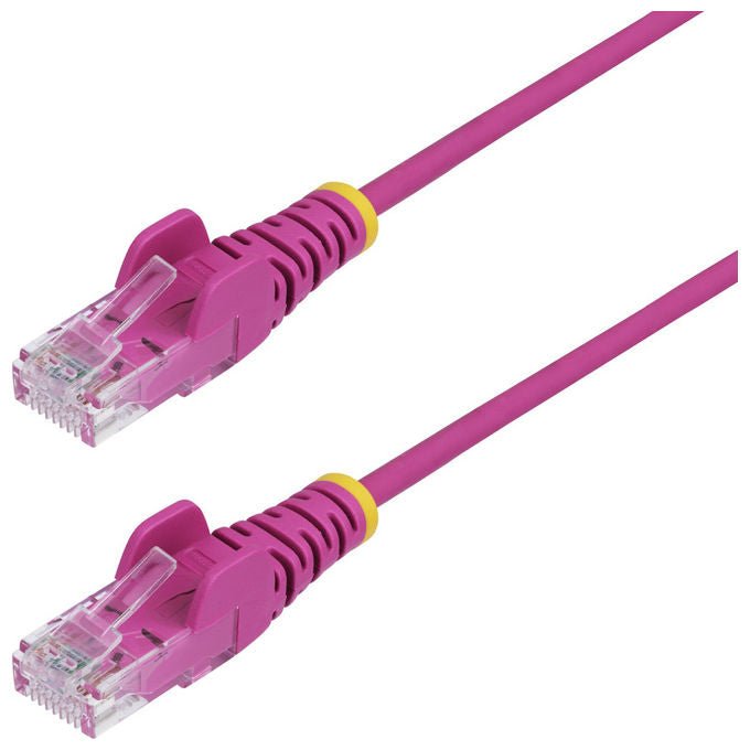 StarTech.com cavo ethernet Cat6 slim rosa 3m, patch UTP RJ45 antigroviglio, rame puro 28AWG, Gigabit, PoE++, LSZH