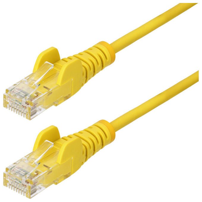 StarTech cavo ethernet cat6 slim giallo 3m, patch UTP RJ45 snagless, rame puro 28AWG, LSZH, PoE++ 90W, 1 Gbps, 250MHz