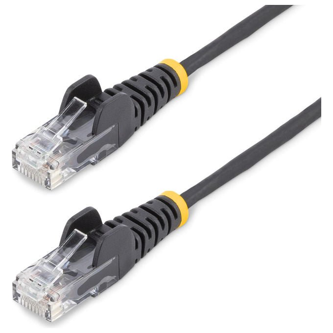 StarTech.com cavo ethernet Cat6 slim 5m nero, patch UTP RJ45 antigroviglio, rame puro 28AWG, Gigabit, PoE++, LSZH