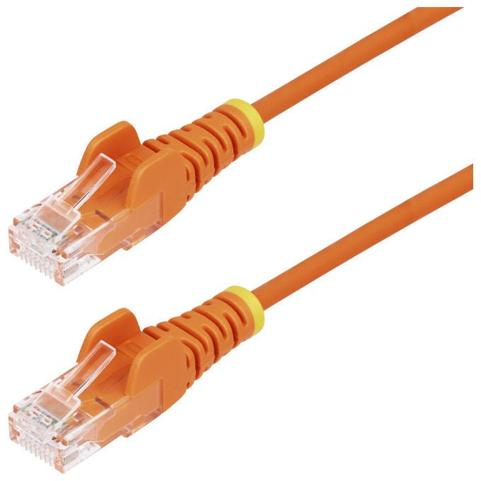 StarTech.com cavo ethernet Cat6 slim 5m arancione, patch UTP RJ45 antigroviglio, rame puro 28AWG, PoE++ 100W, testato Fluke