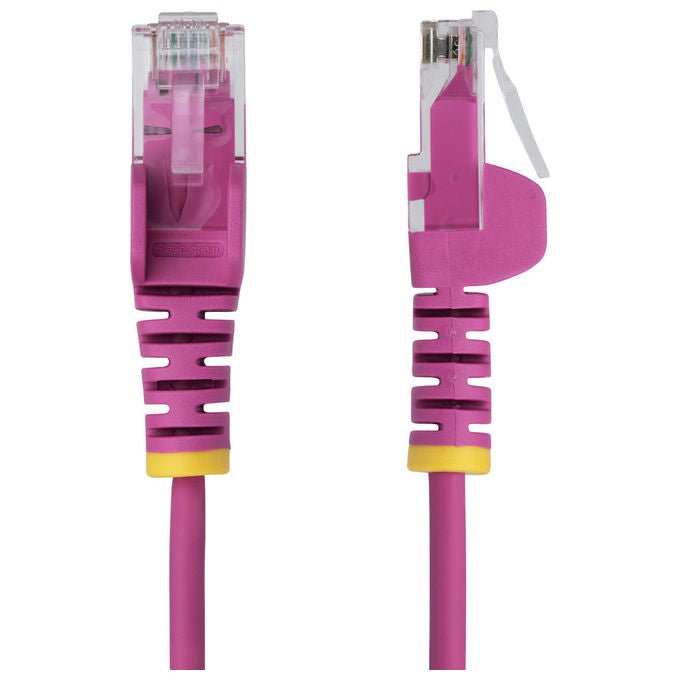 StarTech.com cavo ethernet Cat6 slim rosa 5m, patch UTP RJ45 antigroviglio, rame puro 28AWG, LSZH, PoE++ 100W, Gigabit, testato Fluke