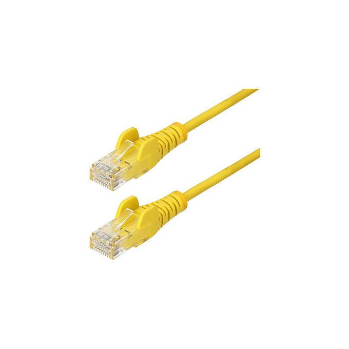 StarTech cavo ethernet cat6 slim giallo 10m, UTP, plug RJ45 antigroviglio, rame puro 28AWG, LSZH, PoE++ 90W, 1 Gbps, 250MHz