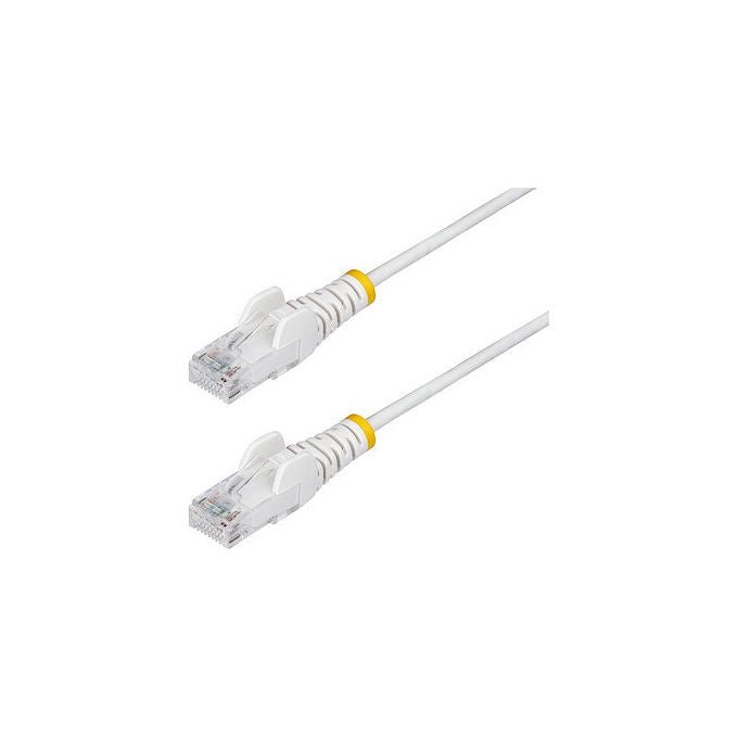 Startech cavo ethernet cat6 slim 10m bianco, patch utp rj45 antigroviglio, rame puro 28awg, lszh, gigabit 1gbps, poe++ 90w