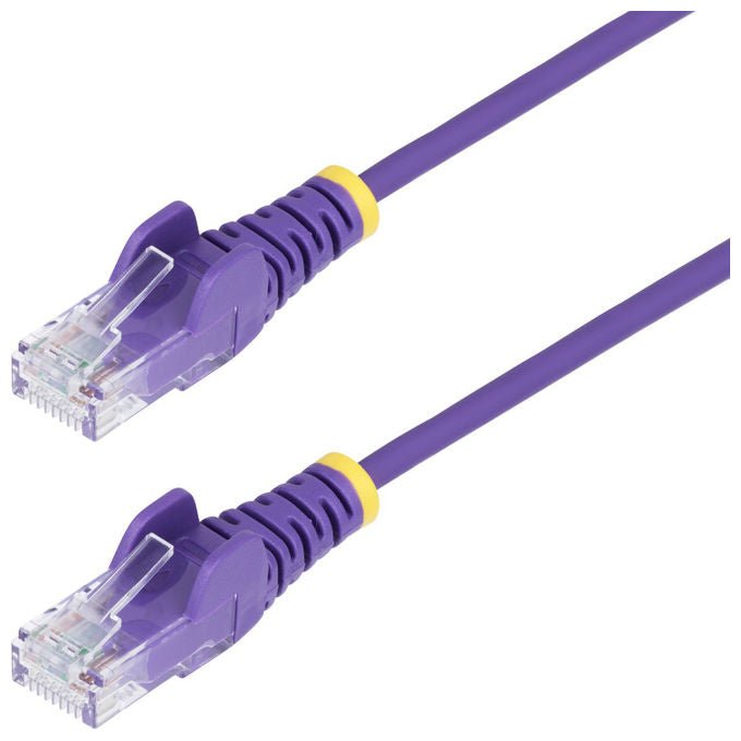 StarTech.com cavo ethernet Cat6 slim 10m viola, patch UTP RJ45 antigroviglio, rame puro 28AWG, PoE 100W, testato Fluke