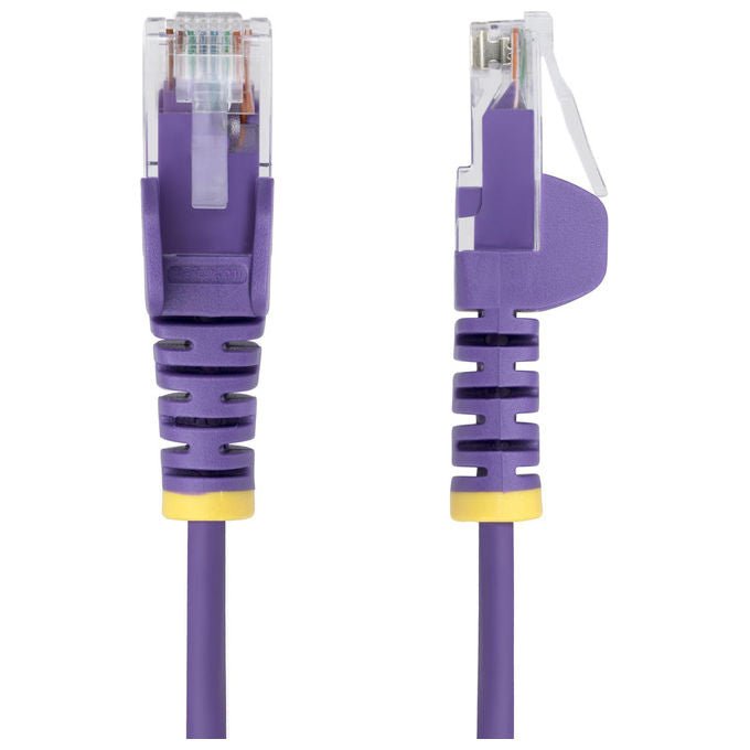 StarTech.com cavo ethernet Cat6 slim 10m viola, patch UTP RJ45 antigroviglio, rame puro 28AWG, PoE 100W, testato Fluke