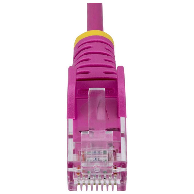 StarTech cavo ethernet Cat6 slim rosa 15m, UTP, RJ45 antigroviglio, rame puro 28AWG, LSZH, PoE++ 100W, 1Gbps