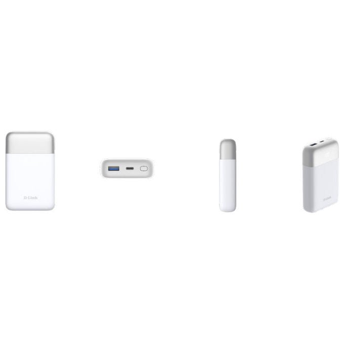 D-Link powerbank 10000 mAh, DPP-101, ricarica rapida 18 W, Power Delivery 3.0, Quick Charge 3.0, USB-A e USB-C, display LED, bianco