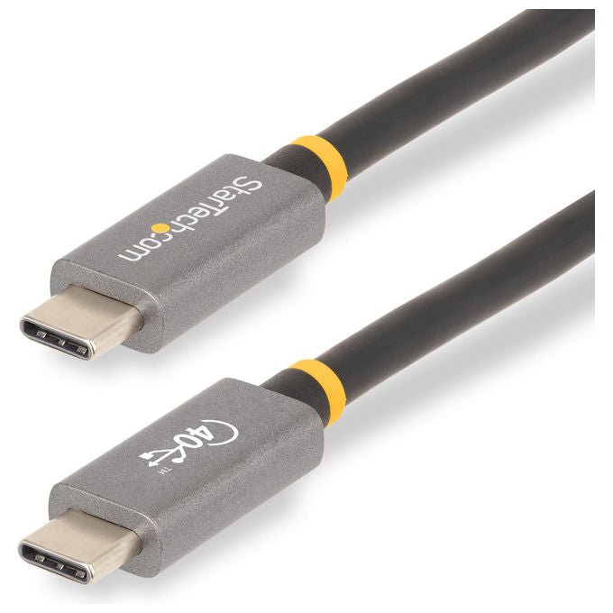 StarTech cavo USB4 USB-C 1m, 80Gbps, power delivery 240W, 8K 120Hz, DisplayPort 2.1, Thunderbolt 4, certificato USB-IF, bianco