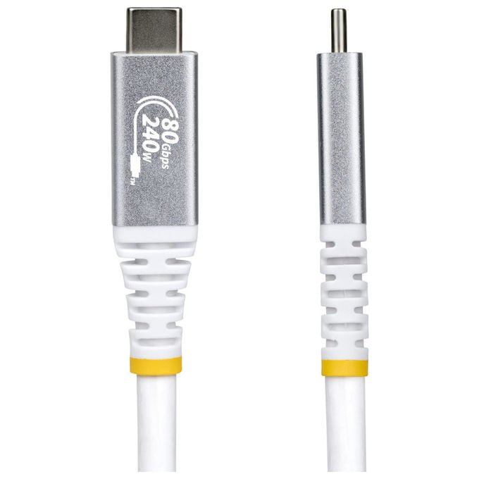StarTech.com cavo USB4 USB-C 50cm, 80Gbps, Power Delivery 240W, 8K 120Hz, DisplayPort 2.1, compatibile Thunderbolt 4, bianco