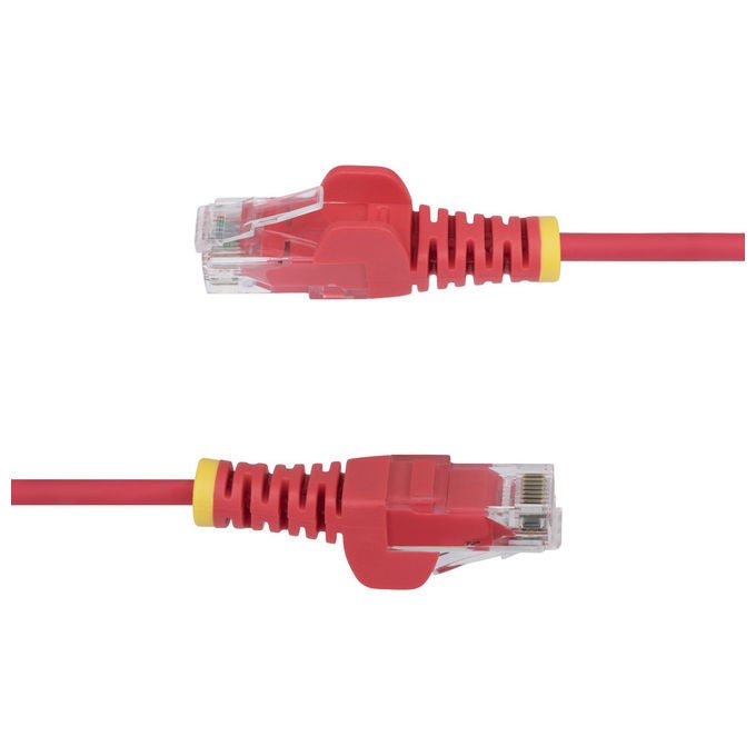 StarTech.com cavo ethernet Cat6 rosso 25 cm, patch UTP slim, RJ45 antigroviglio, PoE++ 100W, 10GBase-T, rame puro 28AWG, LSZH