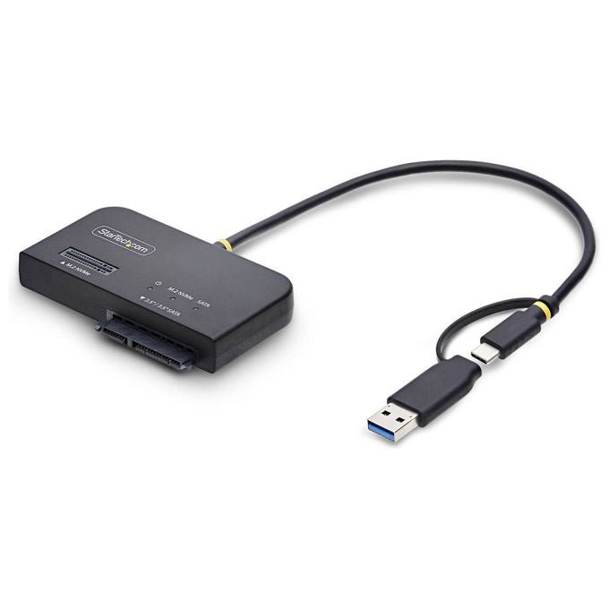 StarTech.com adattatore USB-C USB-A a M.2 NVMe e SATA 2,5 3,5 pollici, 10 Gbps, lettore SSD esterno, senza attrezzi, B+M M-Key, nero