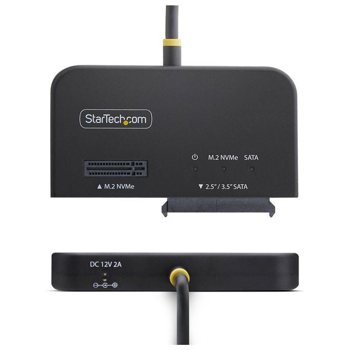 StarTech.com adattatore USB-C USB-A a M.2 NVMe e SATA 2,5 3,5 pollici, 10 Gbps, lettore SSD esterno, senza attrezzi, B+M M-Key, nero