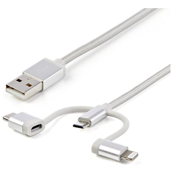 StarTech cavo USB-C 2 in 1 con adattatore Lightning, 2 m, 60W, certificato Apple MFi, guaina intrecciata, iPhone iPad Android
