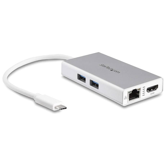 StarTech adattatore multiporta USB-C, HDMI 4K 60Hz, ricarica PD 140W, hub USB 5Gbps, bianco