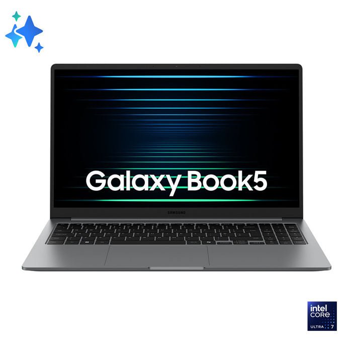 Samsung Galaxy Book5, notebook 15,6 pollici, Intel Core Ultra 7 255U, 32 GB RAM, 1 TB SSD, Full HD IPS, Wi-Fi 6, Windows 11 Home, grigio