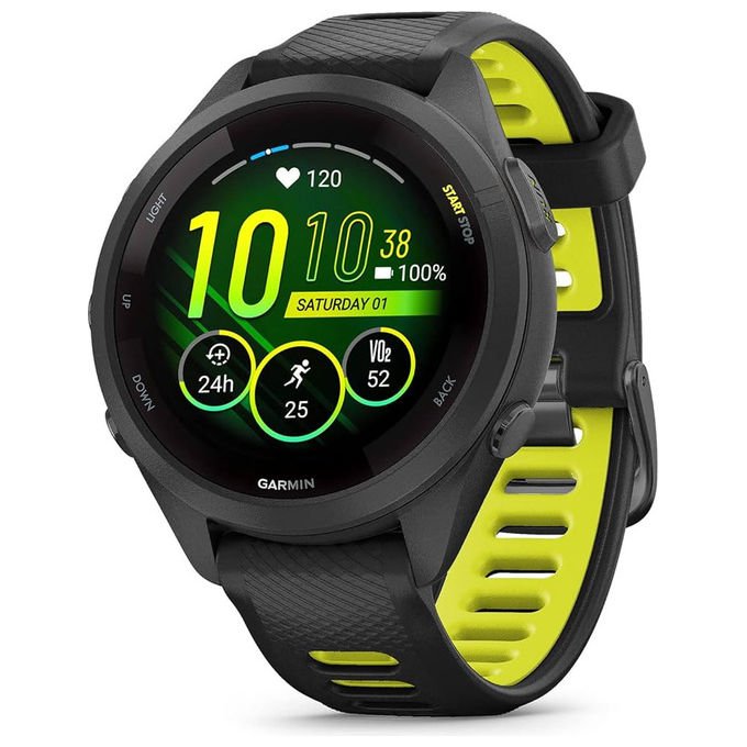 Garmin Forerunner 265S, smartwatch da corsa, display AMOLED 1.1 pollici, GPS, batteria 13 giorni, 42 mm, Whitestone Neo Tropic