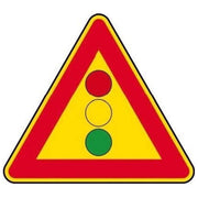 DandB segnale stradale temporaneo triangolare semaforo fig. 404, lamiera classe I, lato 90 cm, cantiere
