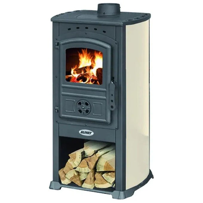 Blinky stufa a legna Zar Modena, 7,3 kW, riscaldamento fino a 130 m³, vetro panoramico ceramico, 4 stelle