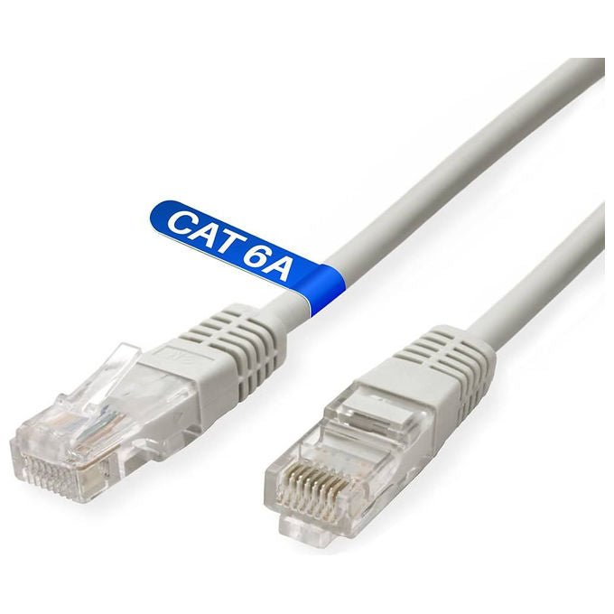 Atlantis cavo di rete slim Cat.6A UTP patch cord, 1 metro, rame, connettore RJ-45, 10 Gbps, rosso