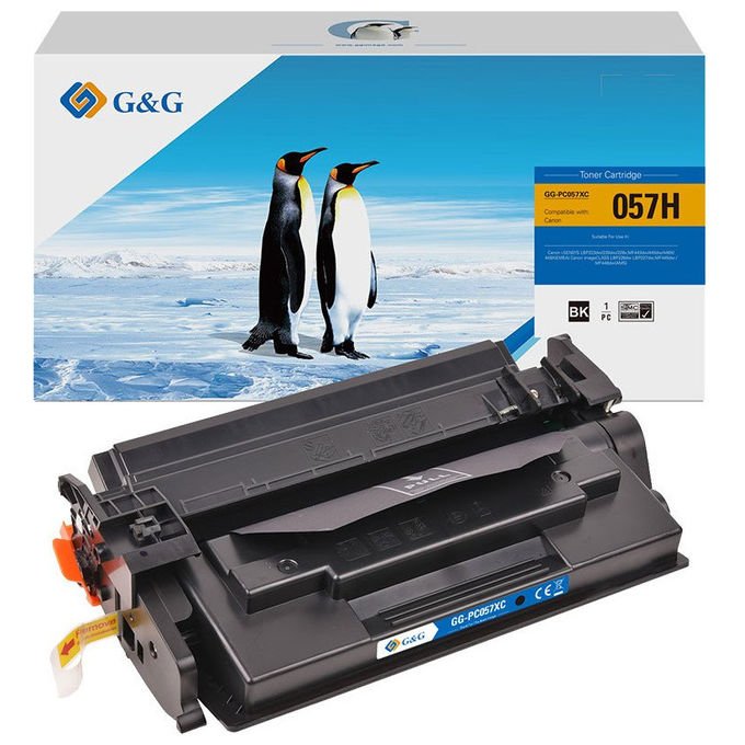 GandG toner compatibile Canon 057H, nero, 10000 pagine, per iSensys LBP223dw LBP226dw MF443dw MF445dw