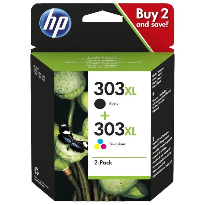 GandG cartuccia inkjet rigenerata hp 303xl, multipack cmy, ciano magenta giallo, 18,6 ml, 415 pagine per colore