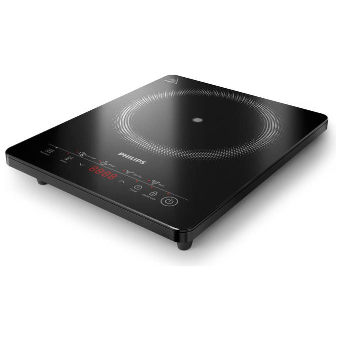 Philips piastra a induzione portatile Serie 3000 HD5830-90, 2000W, 8 livelli, touch, vetroceramica, nera
